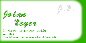 jolan meyer business card