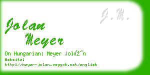 jolan meyer business card